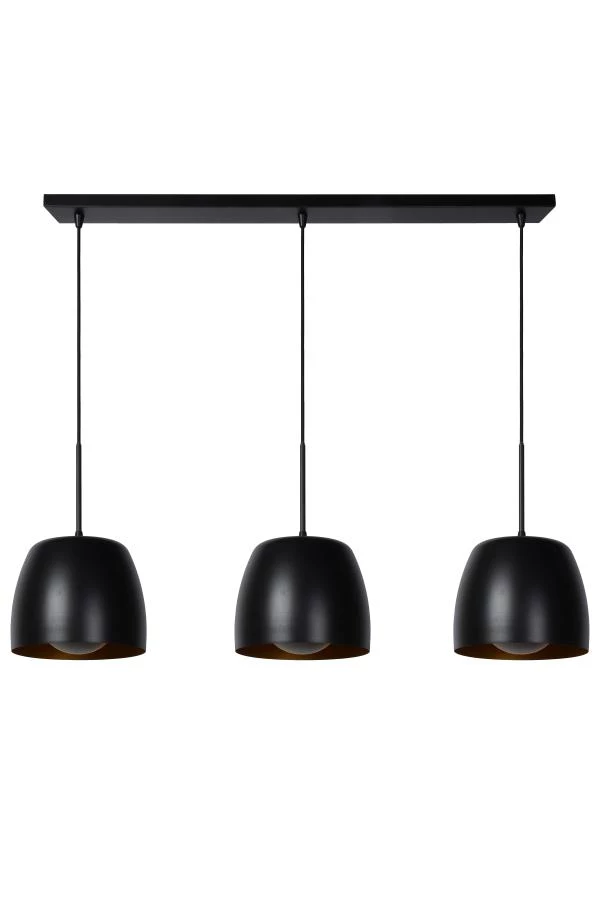 Lucide NOLAN - Hanglamp - 3xE27 - Zwart - uitgezet